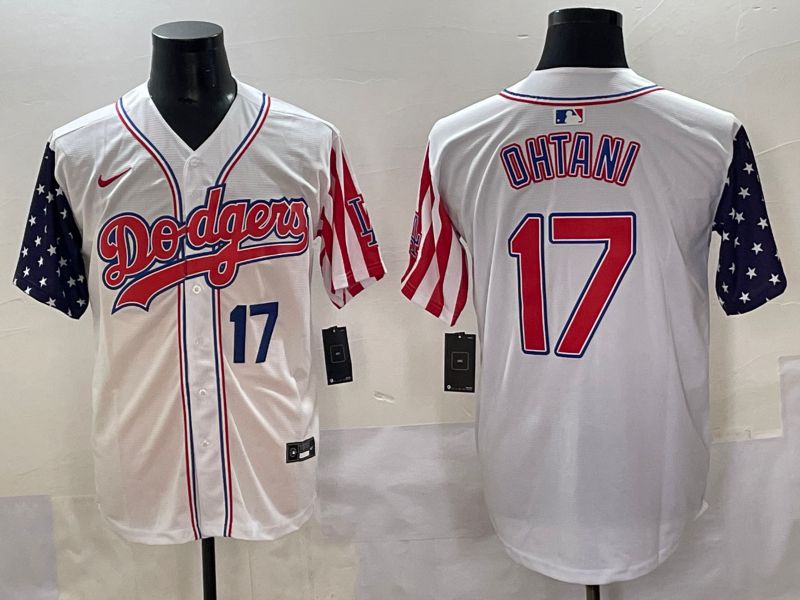 Men 2025 Los Angeles Dodgers #17 Ohtani White a generation of national flags Joint Name Nike MLB Jersey style 2->detroit tigers->MLB Jersey